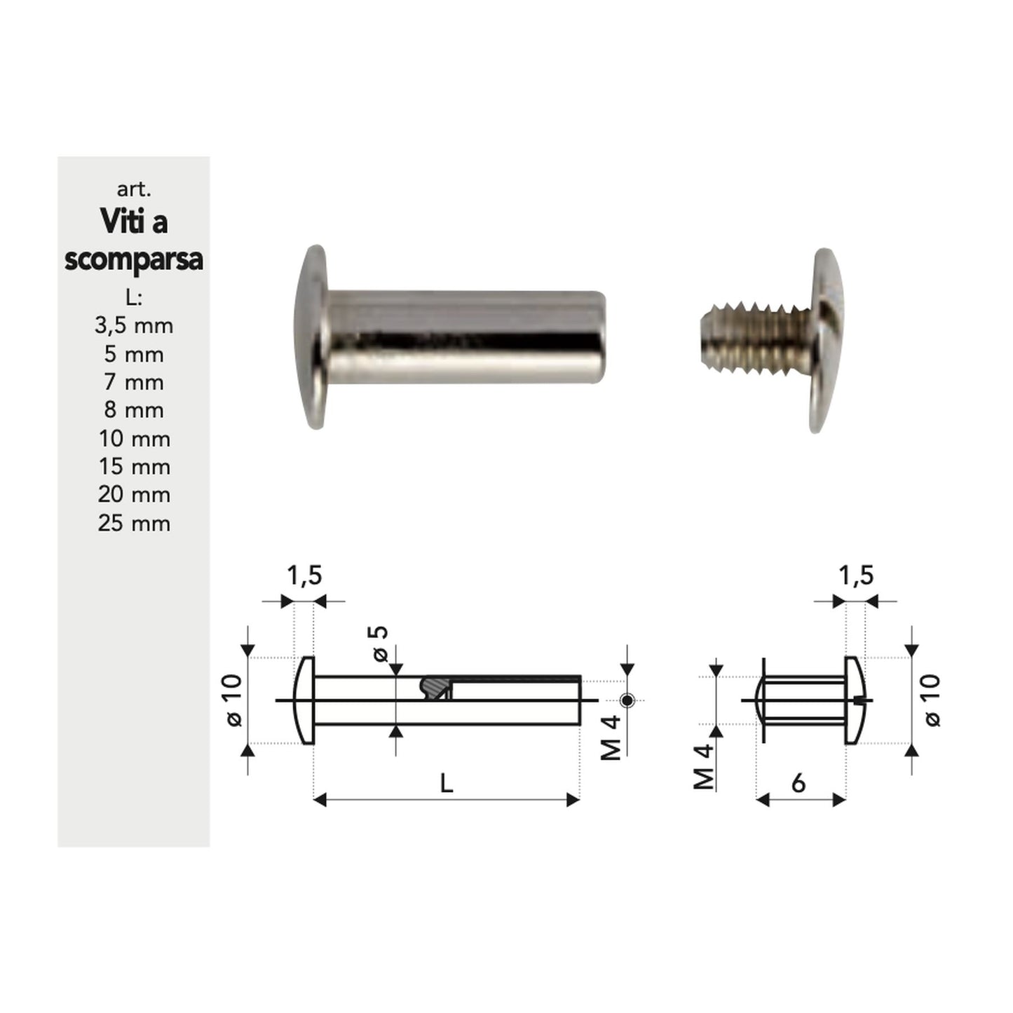 Buried Screws 7mm Brass